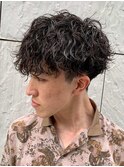 フェザーパーマサーフカール刈り上げセンターパート