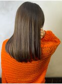 艶髪ストレート×カーキベージュ　