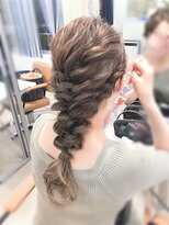 ラエラ 五反田店(laera) 編みおろしヘアアレンジ/波ウェーブ・編み込み・大人かわいい