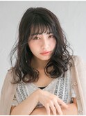 三軒茶屋_レディース_セミロング_コテ巻き_パーマ_ナチュラル_