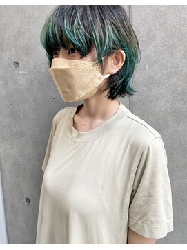 エッセンス(THE ESSENCE) mash wolf切りっぱなしボブエアリーロング美髪ピンクブラウン