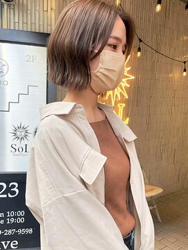 ヘアプレイスソル (HAIR PLACE SoL) ショート/エアリーボブ/透明感カラー/ブラウン