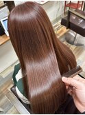 20代30代40代髪質改善カラーチェリーブラウン艶感ストレート