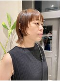 大人可愛い大人美人デザインカットオレンジブラウン