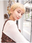 ハイトーンカラー/メンズライク/ぱっつん/小顔/SOLセンター南