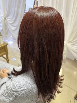 エミュ 中央駅店(eMu) ブリーチなしwカラーでチェリーレッド♪