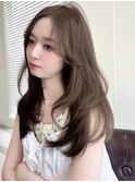 美髪レイヤーカット/顔まわりレイヤー/くびれミディアムレイヤー
