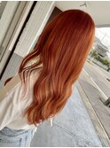 ブリーチ一回で作る、鮮やかオレンジカラー