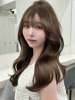 アイトーキョーエス 渋谷(AI TOKYO S)&nbsp;ブリーチなしダブルカラーオリーブベージュ透明感レイヤー前髪