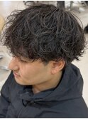 シャドウパーマメンズメッシュメンズパーマ波巻きパーマ韓国ヘア