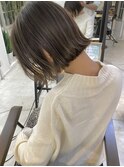 赤み消しベージュカラーブリーチなし透明感カラー