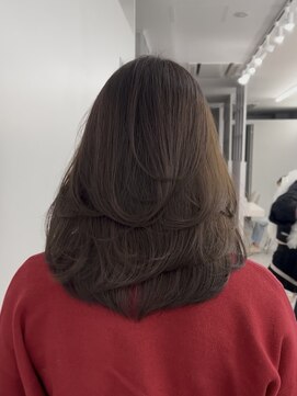 プラチナ(PLATINA) ハイレイヤーレイヤーカットブリーチ無しカラー顔周り韓国