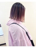 ピンク ボブ バレイヤージュ