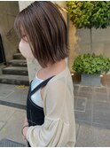 【オダオススメ!】ナチュラルハイライトベージュ切りっぱボブ