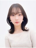 シースルーバングうる艶髪艶感似合わせカット美髪大人美人