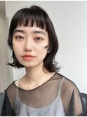 オリーブベージュショートミニボブグレージュブリーチレイヤー