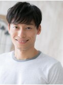 大人かっこいいブラック斜めバングツーブロックマッシュX北浦和