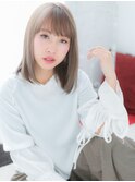 センター北/髪質改善/ぱっつん前髪☆ハイトーンカラーセミディi