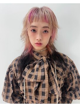レコ 渋谷(LECO) ベージュとピンクのハイトーンデザインカラーウルフ