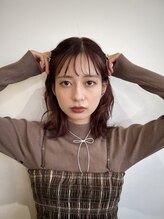 ヘアーデザインプレクト(Hair Design PRECT) ピンクブラウン×リボンアレンジ