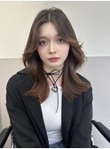 *秋色ブラウンウェーブミディアム*【Zina十条】
