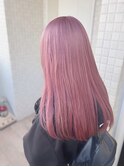 ピンクヘアーピンクカラーダブルカラーケアブリーチハイトーン