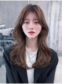美髪韓国レイヤーイメチェン似合わせ小顔シースルーワイドバング