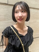 マイラ 銀座(myla) 美髪暗髪ボブハイライトカラーアプリコットオレンジくびれヘア
