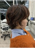 ふんわり質感のレイヤーショートパーマ