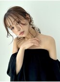 ポニーテール ヘアアレンジ ヘアセット リボンアレンジ