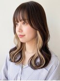 髪質改善×ミディアムインナーカラー夏カラー大人可愛い艶髪◎