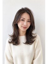 ベルス(bellus)&nbsp;前髪なし×華やかロングレイヤー　20代　30代　40代