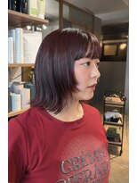 ヘアーループセラデザインワークス(Hair ruup Sela design works)&nbsp;ワインレッド×顔周りレイヤー