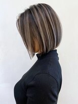 アイティー バイ アルバム 中野店(IT by ALBUM)&nbsp;ボブハイライト_オリーブカラーハイライトカラー_ba305731