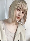 【PARK】ペールベージュ×切りっぱなしボブ