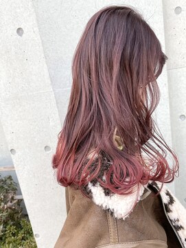 シモキタジャムズ ピンクブラウン×ピンク＊ケアブリーチ/ブリーチ/ピンクカラー