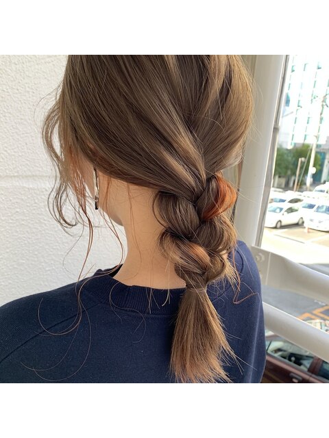 インナーオレンジ×ヘアアレンジ