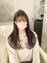 サンド 鹿児島中央(sand)&nbsp;黒髪/グレーベージュ/レイヤーロング/前髪パーマ[鹿児島中央駅]