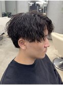 大分府内メンズカットセンターパートツイストスパイラルパーマ