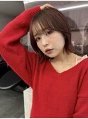 外はねボブ/暖色ブラウン