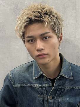 ラベル 渋谷(LAVEL) スパイキーショート/ピンパーマ/ブロンド/メンズカット/メンズ