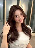 暗髪ウォニョン_ミニウルフチェリーブラウンホワイトグレージュ