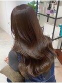 ミディアムロングレイヤーカット顔まわりくびれ韓国ヘア心斎橋