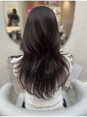 ブリーチなしでダークラベンダー/ハイレイヤーカット(岡崎/新宿)