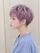 ヘアーリゾートガーデン 南林間店(Hair Resort Garden)&nbsp;ブリーチデザイン/ラベンダー×ピンク/スパイキーショート