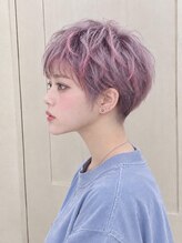 ヘアーリゾートガーデン 南林間店(Hair Resort Garden)&nbsp;ブリーチデザイン/ラベンダー×ピンク/スパイキーショート