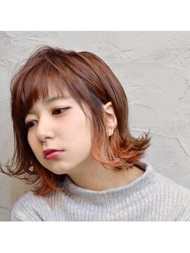 プランツ ヘアサロン(Plants HAIR SALON by GEORGE) インナーカラー 外ハネ 切りっぱなしボブ