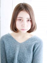 ナル 白山神社参道通り店(nalu)&nbsp;ロングバングのナチュラルボブスタイル