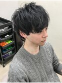 [m]ショートレイヤーソフトツーブロかき上げヘアソフトウルフ