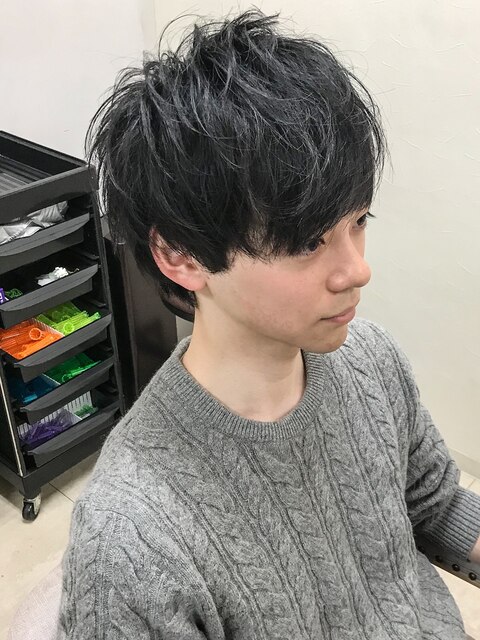 ショートレイヤーソフトツーブロックかき上げヘアソフトウルフ